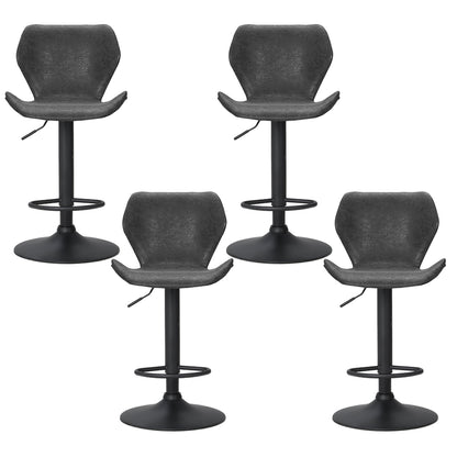 Artiss 4x Bar Stools Vintage Leather Gas Lift Black