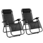 Gardeon 2PC Zero Gravity Chair Folding Outdoor Recliner Adjustable Sun Lounge Camping Black