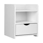 Artiss Bedside Table 1 Drawer with Shelf - FARA White