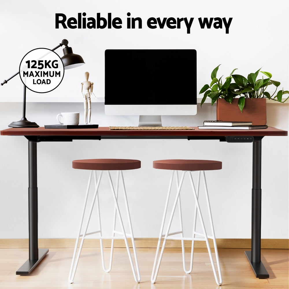 Artiss Standing Desk Motorised Electric Dual Motor Walnut 140CM