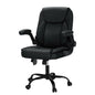 Artiss 2 Point Massage Office Chair Leather Mid Back Black