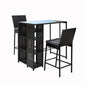 Gardeon 3-Piece Outdoor Bar Set Patio Dining Chairs Wicker Table Stools