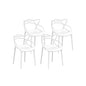 Gardeon 4PC Outdoor Dining Chairs PP Portable Stackable Chair Patio Furniture White