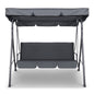 Milano Outdoor Swing Bench Seat Chair Canopy Furniture 3 Seater Garden Hammock - Grey