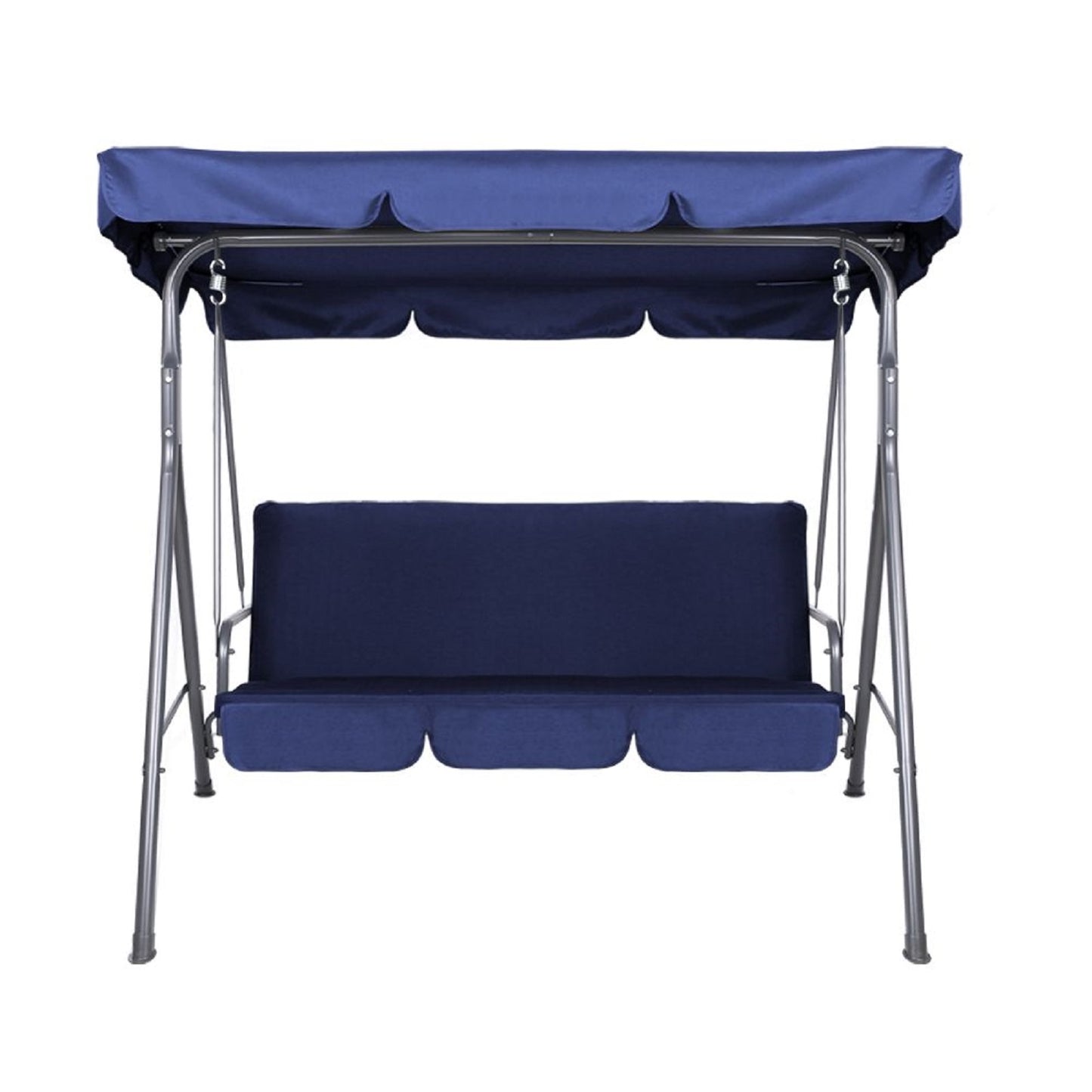 Milano Outdoor Swing Bench Seat Chair Canopy Furniture 3 Seater Garden Hammock - Dark Blue