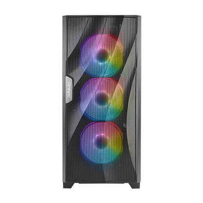 ANTEC DF700 FLUX Wave Mesh Front, High Airflow, Tempered Glass with 3x ARGB Fan Front, 1x Rear, 1x PSU Shell (Reverse Fan blade) ATX Gaming Case