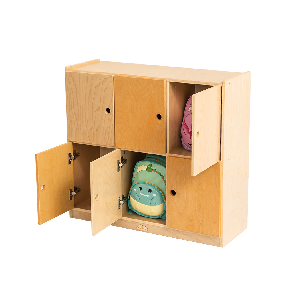 Jooyes School Bag Locker Storage Cabinet - 6 Doors