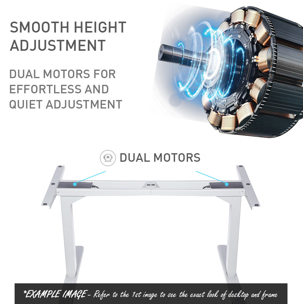 Fortia Sit To Stand Up Standing Desk, 150x70cm, 62-128cm Electric Height Adjustable, Dual Motor, 120kg Load, Arched, Walnut Style/Silver Frame