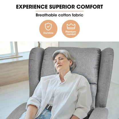 FORTIA Electric Recliner Lift Heat Chair for Elderly, Massage, Heat Therapy, Aged Care, Grey