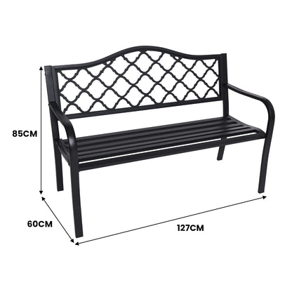 Wallaroo Steel Outdoor Garden Bench - Elegant