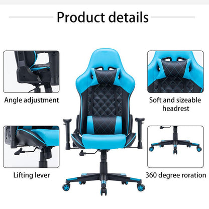 Gaming Chair Ergonomic Racing chair 165° Reclining Gaming Seat 3D Armrest Footrest Black White