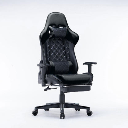 Gaming Chair Ergonomic Racing chair 165° Reclining Gaming Seat 3D Armrest Footrest Black White