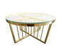 Salina Coffee Table 80cm Gold Base -Clear Glass