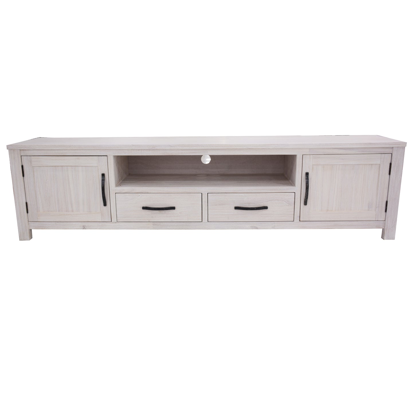 Foxglove ETU Entertainment TV Unit 216cm 2 Drawer 2 Door Mt Ash Wood - White