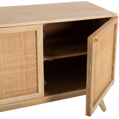 Olearia  Buffet Table 150cm 3 Door Solid Mango Wood Storage Cabinet Natural