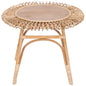 Holly 65cm Round Side Table Mango Wood Top Rattan Frame - Natural