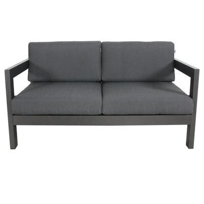 Outie 2 Seater Outdoor Sofa Lounge Aluminium Frame Charcoal