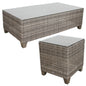 Sophy 131cm Wicker Rattan Outdoor Coffee Table 50cm Side Table Set