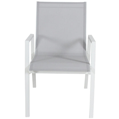 Iberia 2pc Set Aluminium Outdoor Dining Table Chair White