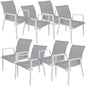 Iberia 8pc Set Aluminium Outdoor Dining Table Chair White