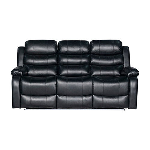 3-2-1 Seater Seater Finest Black Leatherette Recliner Feature Console LED Light Ultra Cushioned