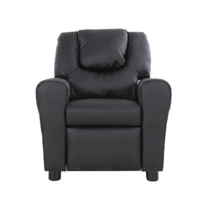 Set of 2 Oliver Kids Recliner Chair Sofa Children Lounge Couch PU Armchair Black