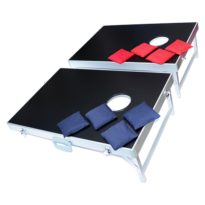 Bean Bag Toss Cornhole Game Set Aluminium Frame Portable Design