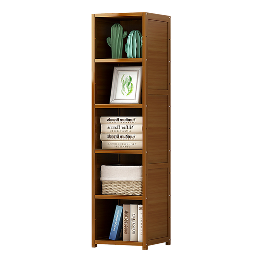 Bamboo Shelf Bookcase Display Storage Rack Stand Livingroom Bedroom