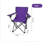 2pcs purple Portable Folding Camping Chair with Armrests and Cup Holder