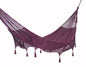 Outdoor undercover cotton Mayan Legacy hammock with hand crocheted tassels King Size Maroon